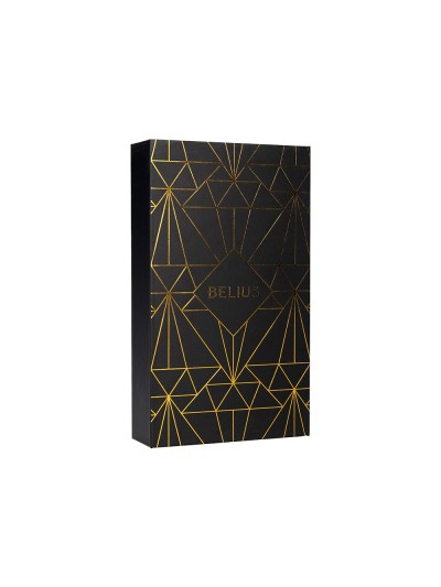Pluma y estuche belius soiree color art deco negro y dorado tinta azul caja de diseño