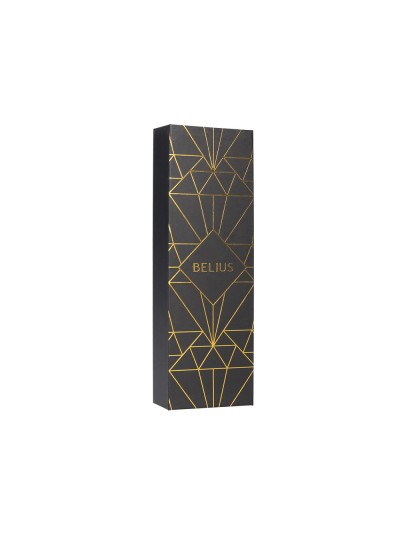 Boligrafo belius soiree aluminio color art deco negro y dorado tinta azul caja de diseño