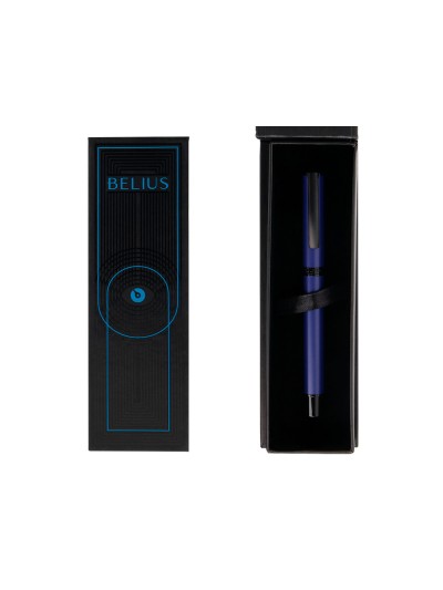 Roller belius turbo aluminio color azul y negro tinta azul caja de diseño