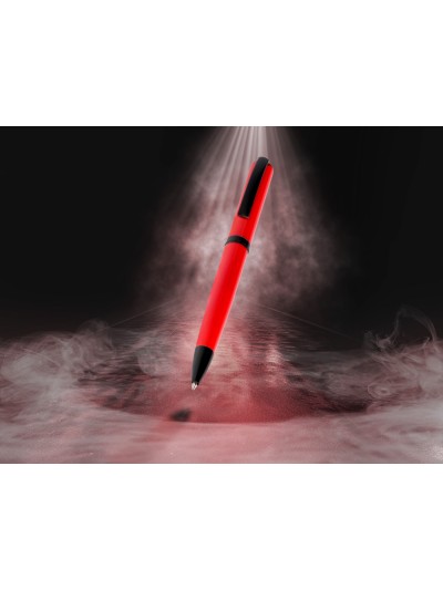 Boligrafo belius turbo aluminio color rojo y negro tinta azul caja de diseño
