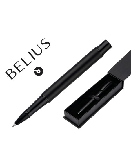 Roller belius turbo aluminio color negro tinta azul caja de diseño