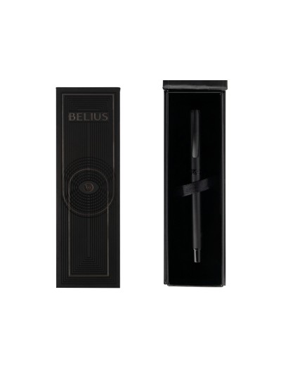 Roller belius turbo aluminio color negro tinta azul caja de diseño