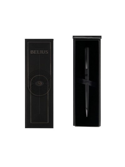 Boligrafo belius turbo aluminio color negro tinta azul caja de diseño