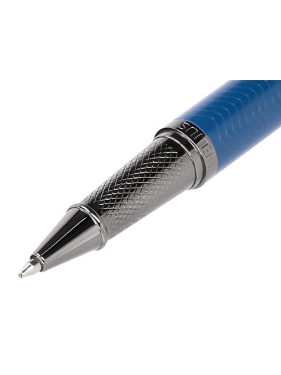 Boligrafo belius neptuno aluminio textura wavy color azul marino tinta azul caja de diseño