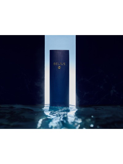 Pluma belius neptuno aluminio textura wavy color azul marino tinta azul caja de diseño