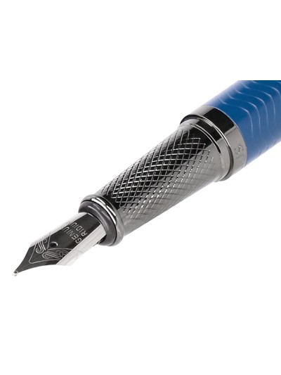 Pluma belius neptuno aluminio textura wavy color azul marino tinta azul caja de diseño