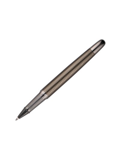 Boligrafo belius neptuno aluminio textura wavy color caqui tinta azul caja de diseño