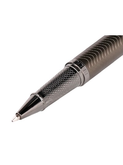 Boligrafo belius neptuno aluminio textura wavy color caqui tinta azul caja de diseño