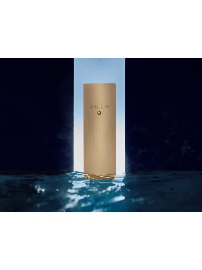 Pluma belius neptuno aluminio textura wavy color caqui tinta azul caja de diseño