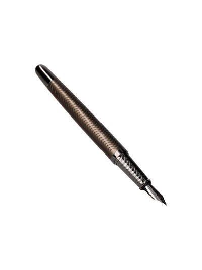 Pluma belius neptuno aluminio textura wavy color caqui tinta azul caja de diseño