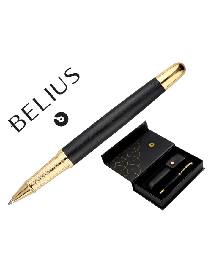 Boligrafo y estuche belius passion dor aluminio textura cepillada color negro y dorado tinta azul caja diseño Boligrafo y estuche belius passion dor aluminio textura cepillada color negro y dorado tinta azul caja diseño