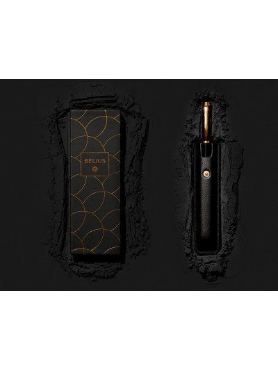 Boligrafo belius passion dor aluminio textura cepillada color negro y dorado tinta azul caja de diseño