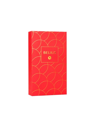Boligrafo y estuche belius passion dor aluminio textura cepillada color rojo y dorado tinta azul caja de diseño