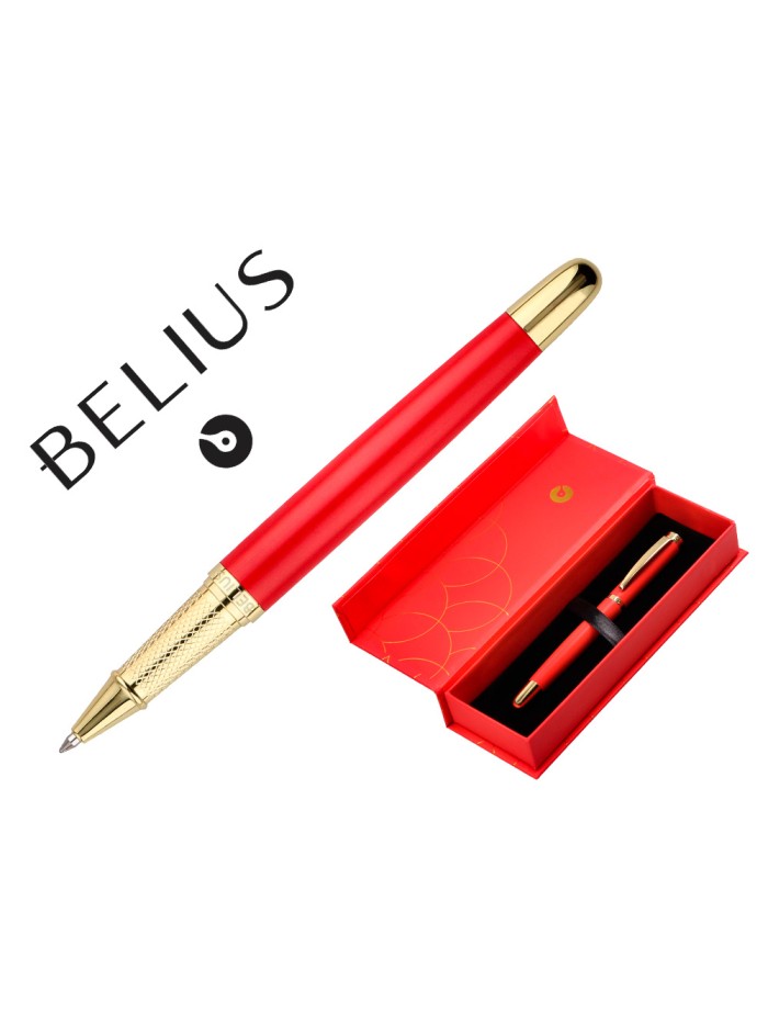 Boligrafo belius passion dor aluminio textura cepillada color rojo y dorado tinta azul caja de diseño Boligrafo belius passion dor aluminio textura cepillada color rojo y dorado tinta azul caja de diseño