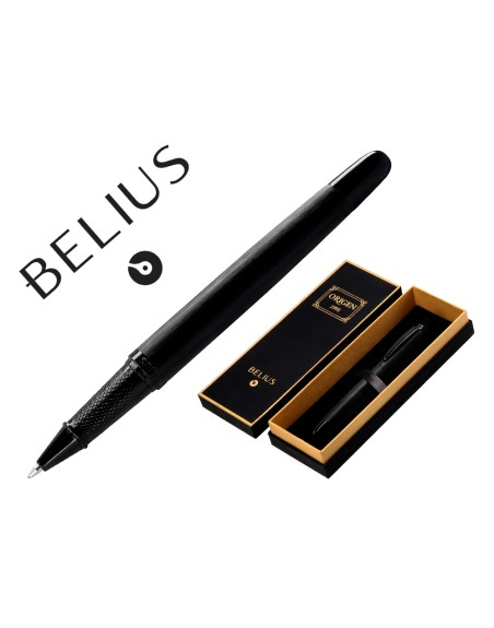 Roller belius origen 1995 aluminio textura cepillada color negro tinta negra caja de diseño
