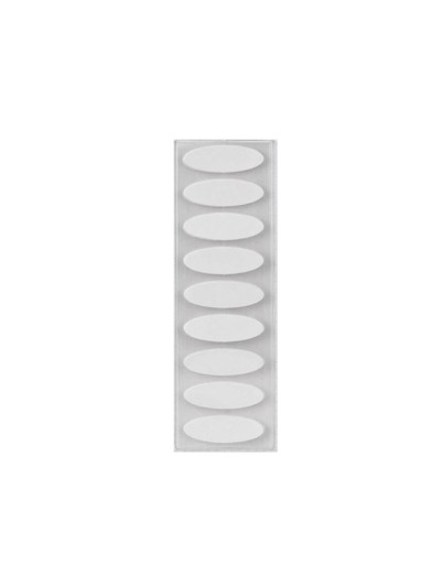 Velcro autoadhesivo ovalado liderpapel quita y pon blanco 35x12 mm blister de 18 unidades
