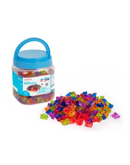 Juego didactico miniland gemas para contar translucidas