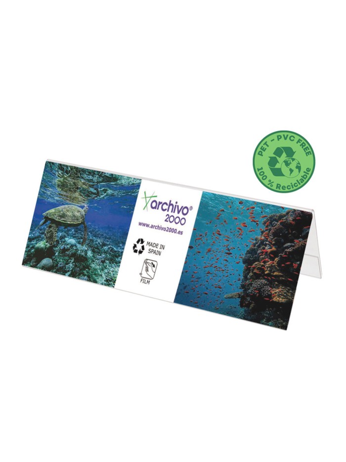 Identificador sobremesa archivo 2000 pet flexible 100% reciclable din a5 transparente 80x210x70 mm Identificador sobremesa archivo 2000 pet flexible 100% reciclable din a5 transparente 80x210x70 mm