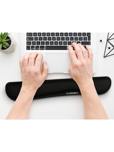 Reposamuñecas q-connect memory foam para teclado color negro 460x85x25 mm