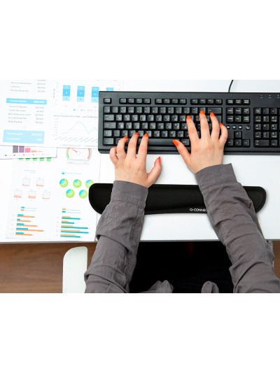 Reposamuñecas q-connect memory foam para teclado color negro 460x85x25 mm