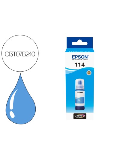 Tinta epson t114 eco tank et-8500 / 8550 cian botella 70 ml