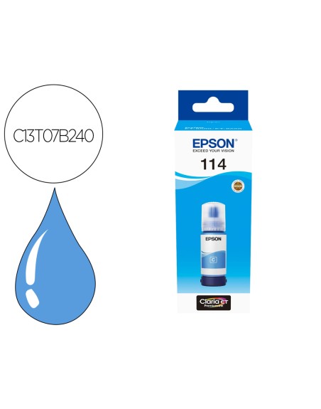 Tinta epson t114 eco tank et-8500 / 8550 cian botella 70 ml