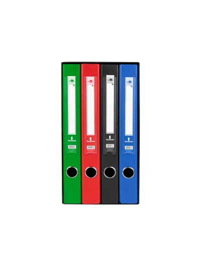 Modulo liderpapel 4 archivadores folio 2 anillas mixtas 25mm colores surtidos