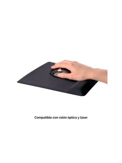 Alfombrilla para raton fellowes canal health-v negra con reposamuñecas de gel 222x209,6x251 mm