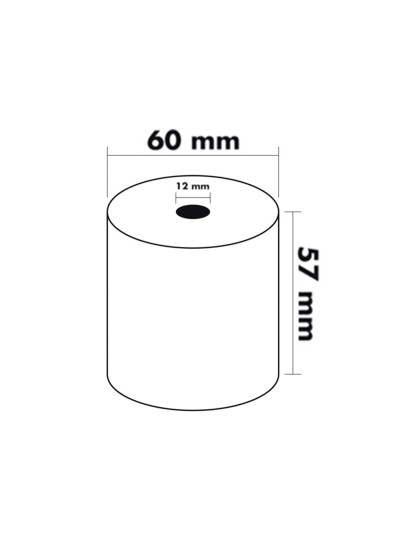 Rollo sumadora termico greening 57 mm ancho x 60 mm diametro sin bisfenol a papel de 70 g/m2