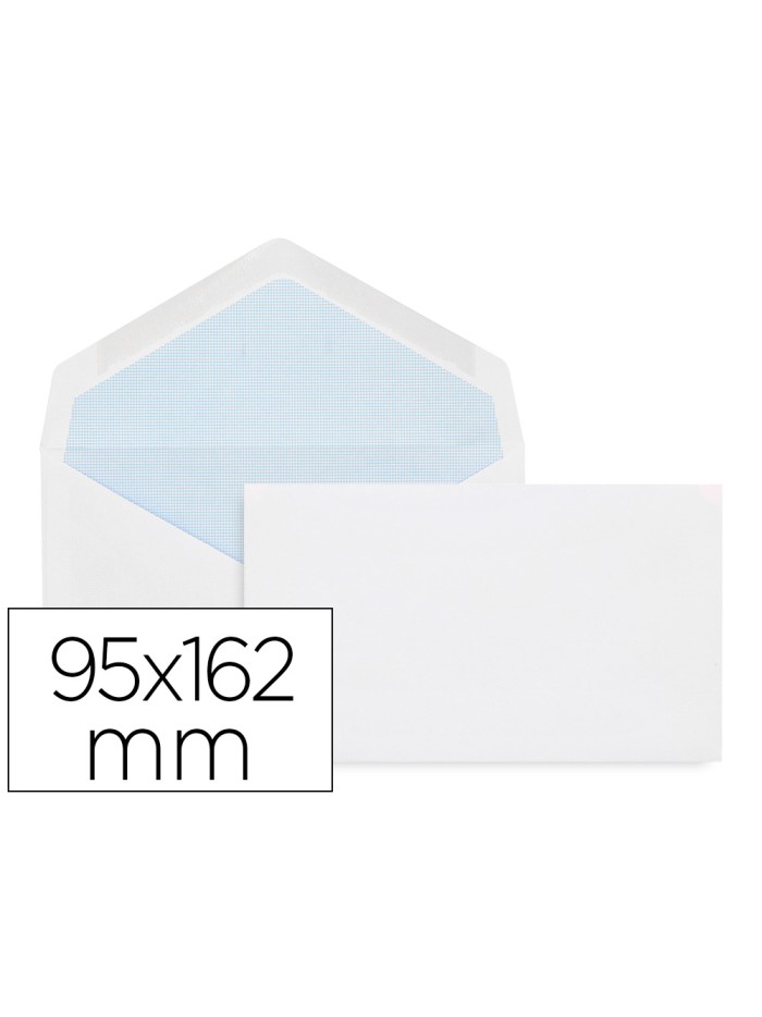 Sobre liderpapel blanco con fondo 95x162 mm engomado solapa de pico paquete de 25 unidades Sobre liderpapel blanco con fondo 95x162 mm engomado solapa de pico paquete de 25 unidades