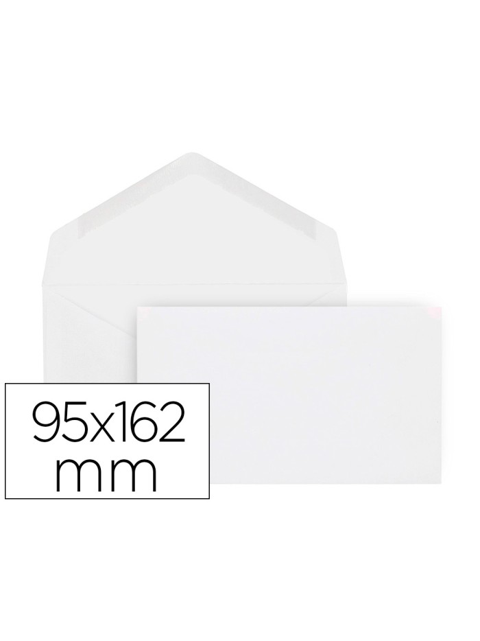 Sobre liderpapel blanco con fondo 95x162 mm engomado solapa de pico caja de 500 unidades Sobre liderpapel blanco con fondo 95x162 mm engomado solapa de pico caja de 500 unidades