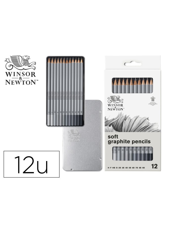 Lapices de grafito winsor&newton studio coleccion caja metalica con 12 unidades graduaciones surtidas Lapices de grafito winsor&newton studio coleccion caja metalica con 12 unidades graduaciones surtidas