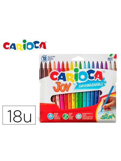 Rotulador carioca joy caja de 18 colores surtidos