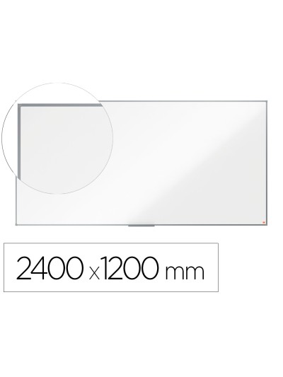 Pizarra blanca nobo essence acero lacado 2400x1200 mm