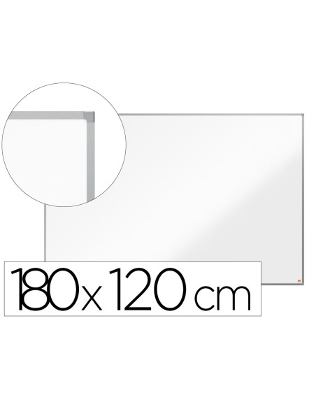 Pizarra blanca nobo essence acero lacado 1800x1200 mm