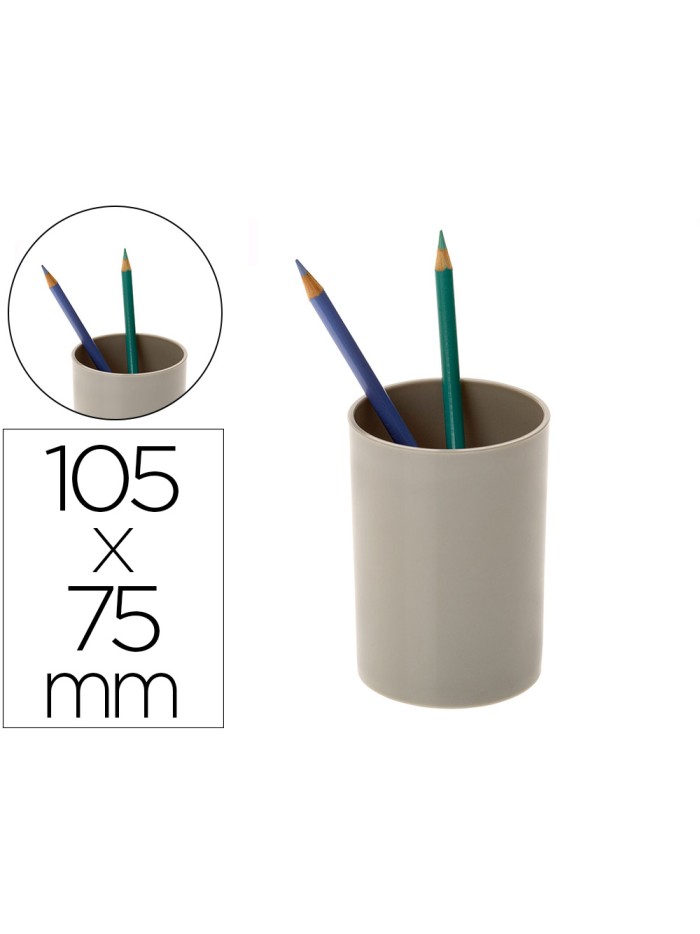 Cubilete portalapices archivo 2000 gris opaco plastico 100% reciclado diametro 75 mm alto 105 mm Cubilete portalapices archivo 2000 gris opaco plastico 100% reciclado diametro 75 mm alto 105 mm