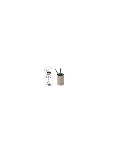 Cubilete portalapices archivo 2000 gris opaco plastico 100% reciclado diametro 75 mm alto 105 mm
