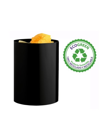Papelera plastico archivo 2000 ecogreen 100% reciclada 18 litros color negro 260x335 mm