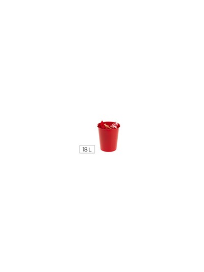 Papelera plastico archivo 2000 ecogreen 100% reciclada 18 litros color rojo 290x310