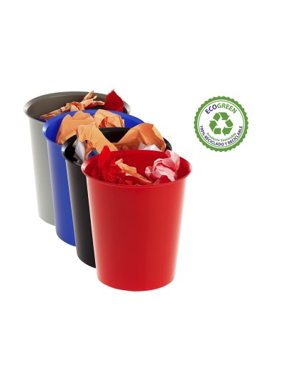 Papelera plastico archivo 2000 ecogreen 100% reciclada 18 litros color rojo 290x310