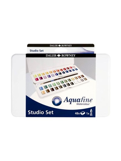 Acuarela daler rowney aquafine caja metalica de 48 colores surtidos con pincel