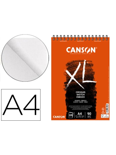 Bloc dibujo croquis din a4 microperforado 21x29,7 cm 120 hojas grano fino 90 gr/m2
