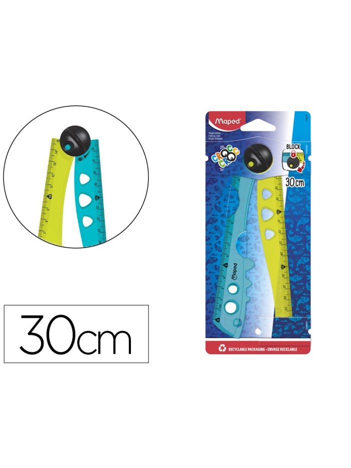 Regla maped plastico plegable croc croc blister de 1 unidad 15 cm + 1 unidad 30 cm Regla maped plastico plegable croc croc blister de 1 unidad 15 cm + 1 unidad 30 cm