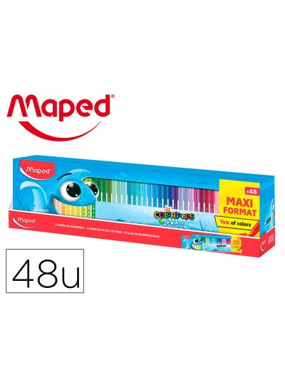 Rotulador maped color peps ocean caja de 48 unidades colores surtidos