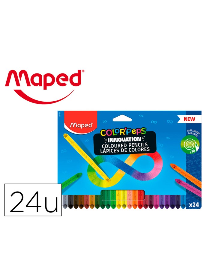 Lapices de colores maped color peps infinity caja de 24 colores surtidos Lapices de colores maped color peps infinity caja de 24 colores surtidos