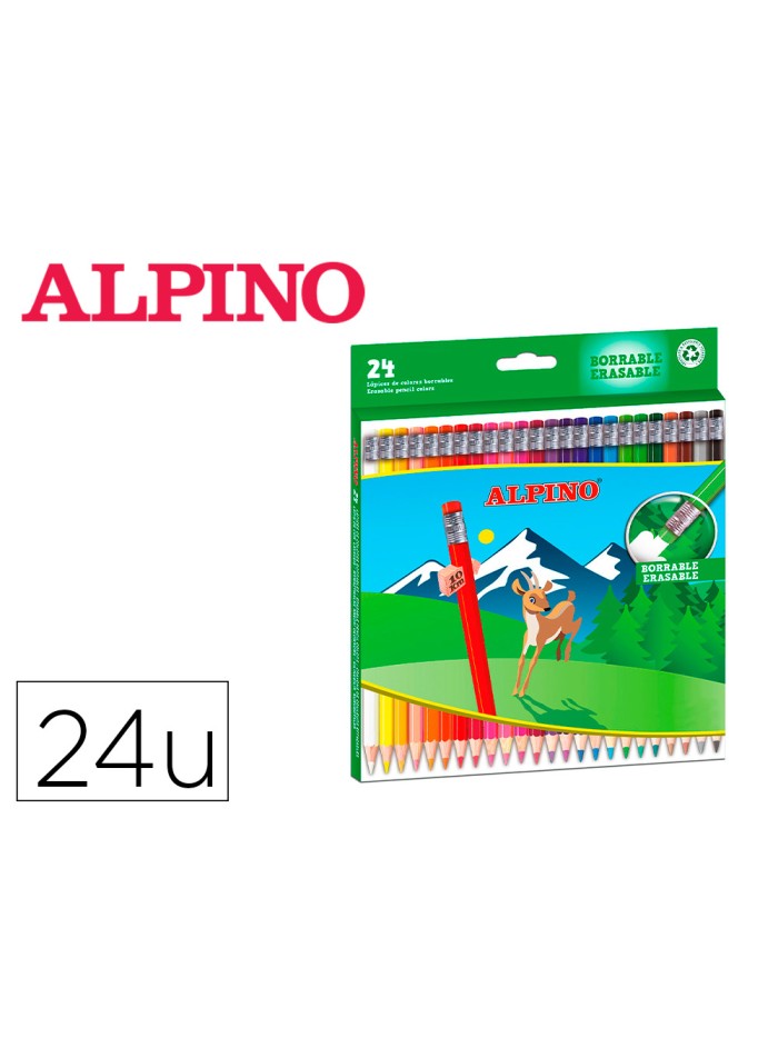 Lapices de colores alpino borrable caja de 24 unidades colores surtidos Lapices de colores alpino borrable caja de 24 unidades colores surtidos