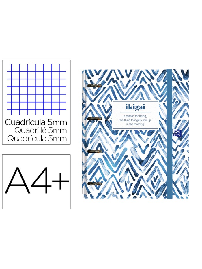 Carpeta con recambio oxford europeanbinder japandi din a4+ cuadro 5x5 120 hojas Carpeta con recambio oxford europeanbinder japandi din a4+ cuadro 5x5 120 hojas