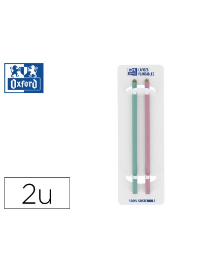 Lapices de grafito oxford nature plantables pack de 2 unidades