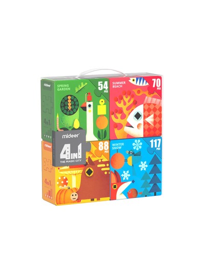Puzle mideer 4 en 1 estaciones 54/70/88/117 piezas