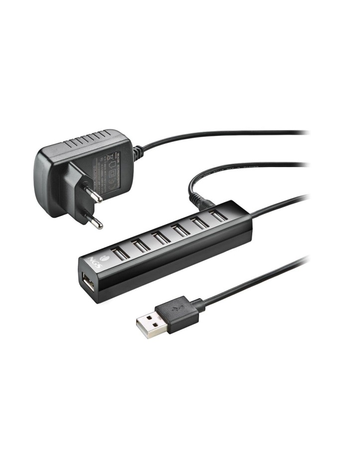 Hub ngs tiny 7 puertos con adaptador corriente usb 2.0 Hub ngs tiny 7 puertos con adaptador corriente usb 2.0